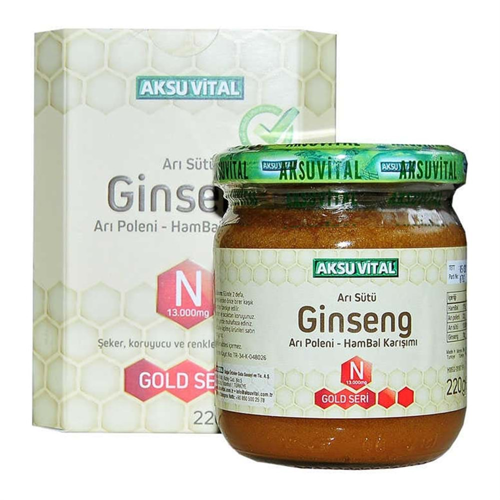 Aksu Vital Bal Polen Arı Sütü Ginseng N 13000 Mg 230 Gr