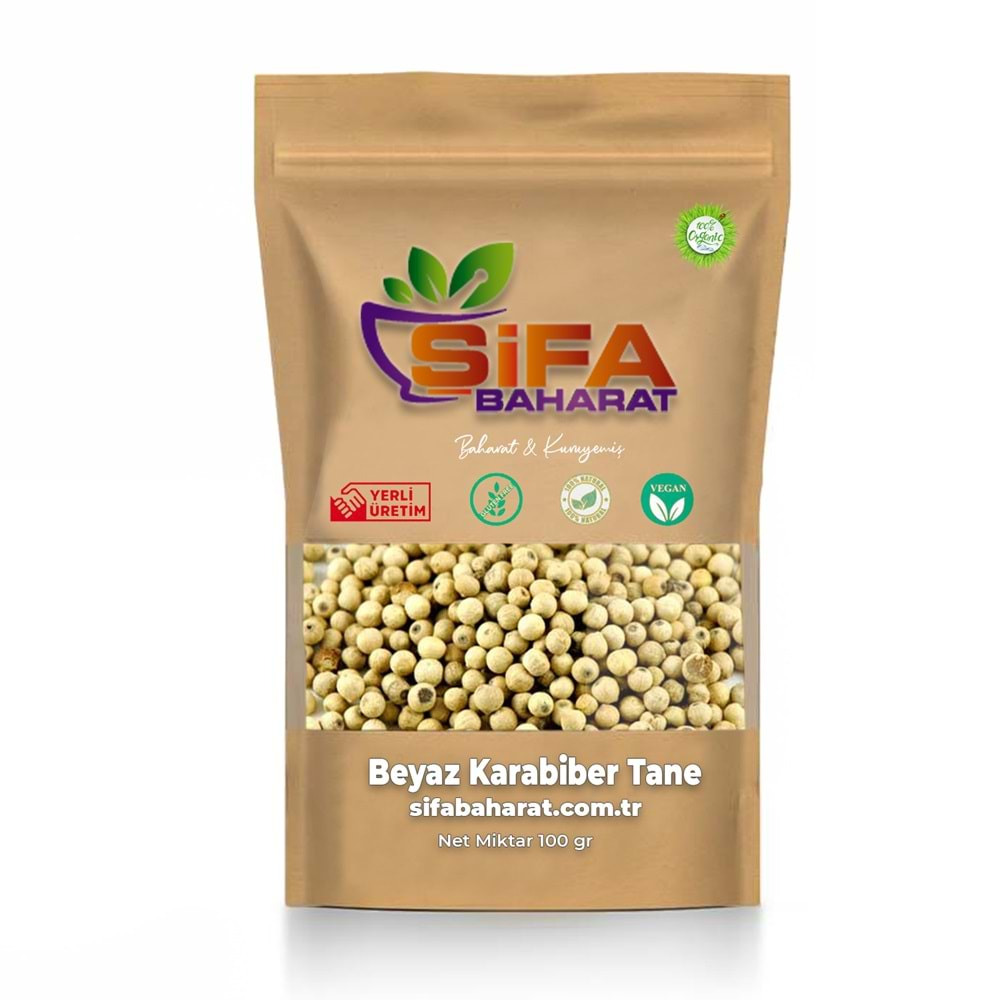 Şifa Baharat Beyaz Karabiber Tane 100 gr